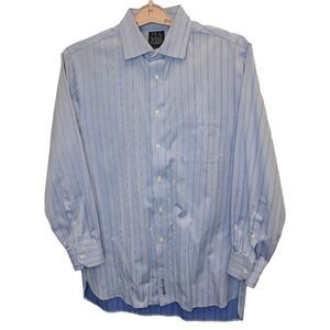 JOS. A. BANK Mens Blue Button Down Long Sleeve Dress Shirt 15.5-32